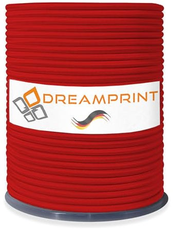 Dreamprint Expanderseil 100m Rot 8mm Ø - Gummiseil, Planenseil, elastisches Seil für Innen & Außen - Wetterfest & Reißfest - Ideal für Ladungssicherung, Planenbefestigung, Camping & Outdoor