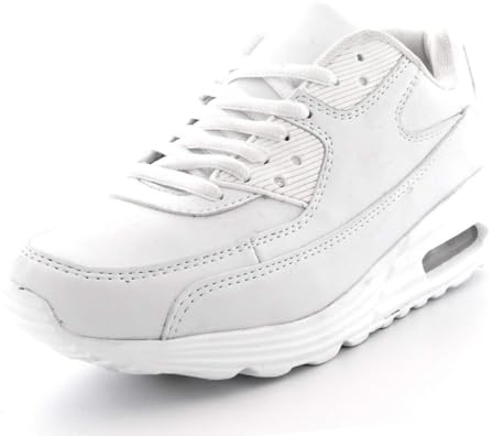 Get Fit Mens Fitness Air Bubble Sport Walking Running Performance Shoes Lightweight Trainers , White , 7 UK