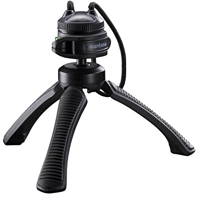 Mantona kaleido Gaia leichtes Mini Tisch und Handstativ (geeignet für Spiegelreflex, Digitalkameras und Camcorder) night black