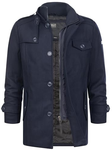 Indicode Herren Brandon Winter-Wollmantel warmer Kurzmantel mit Stehkragen | Edler Wollmantel mit Stehkragen, Herrenmantel, Kurzmantel, Wintermantel, Businessmantel, Übergangsmantel für Männer