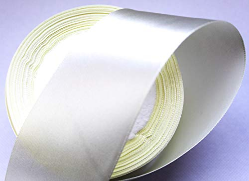 CaPiSo 22m Satinband 40mm Breite Schleifenband Geschenkband Dekoband Weihnachten Hochzeit (Ecru-Creme, 22m)