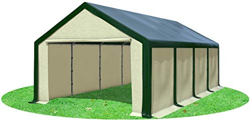 Stabilezelte Partyzelt 4x8m Modular Professional PVC 500 g/m² ohne Fenster GRÜN BEIGE