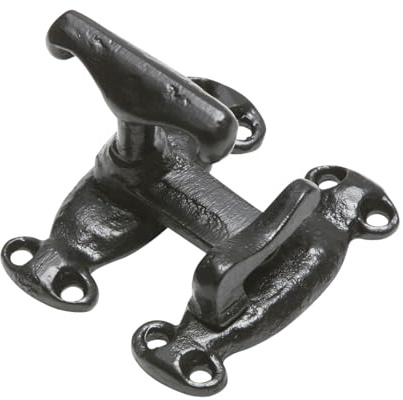 Black Cast Iron Cabinet Drawer Cupboard Door Wardrobe Tee Catch Fastener Turn Lock Heavy 75mm x 56mm