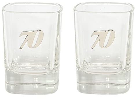 Gamekeepers Cottage gifts 70th Birthday Pair of Shot Glasses Crystal Cut Tot Party Gift 532