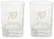 Gamekeepers Cottage gifts 70th Birthday Pair of Shot Glasses Crystal Cut Tot Party Gift 532