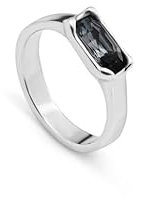 Uno de 50 RING AUS METALLLEGIERUNG, BESCHICHTET AUS STERLINGSILBER MIT GRAUEM FACETTIERTEM KRISTALL