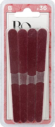 Bo...Paris - Limes à Ongles émerisées - Pack de 36 Limes Rouges - pour des Ongles Toujours soignés - Lot de 1