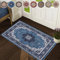 cozily® Door Mat, Washable Kitchen Mats Traditional Non Shed Vintage Door Matt Indoor, Front Door Entrance Carpet Runner Small Floor Mat - 60 X 110 Cm - Rome Blue