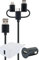 SCHWAIGER -LSET1300 513-3-in-1 Ladeset 'Smart' für PKW und LKW | Geräte mit Lightning-Anschluss, Micro USB oder Type C Anschluss | zusätzlich mit 12 V und 230 V Ladeadapter | 1 m