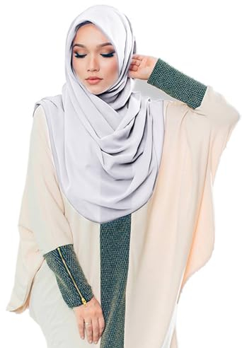 MOWEN Muslimischer Chiffon-Schal mit Kapuze an der Unterseite. Islamischer Damenschal, Leicht, Atmungsaktiv,Größe