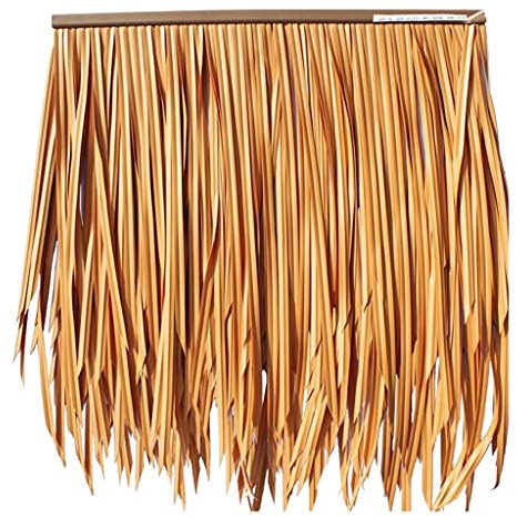 Palm leaf simulation thatch tile artificial PE hair grass flame retardant plastic straw farmhouse gazebo thatch roof decoration fake straw 0.5X0.5m (1.64X1.64ft) ( Color : Yellow a , Size : 30pcs )