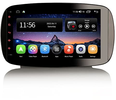 Erisin 9 Zoll 8-Kern Android 11.0 Autoradio mit Navi GPS für Mercedes-Benz Smart Unterstützt Bluetooth Wireless CarPlay Android Auto DSP DAB+ WiFi 4G OBD2 DVB-T2 USB RDS Canbus FM Radio A2DP 2GB+32GB