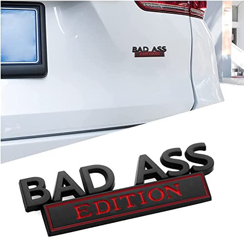 Personalisierte Metallaufkleber, Auto 3D-Autoaufkleber, Selbstklebende Auto-Emblem-Autoaufkleber, Geeignet für Autoinnen- und Außendekoration oder Metall-, Glasoberflächen (Schwarz Rot)