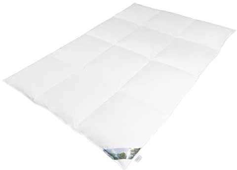 Home4You Kassettendecke - Makobezug - 135 x 200 cm - Daunen - Federn - Zirbe