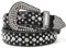 LEACOOLKEY Damen Männer Mode Strass Gürtel, Western Cowgirl Nieten Punk PU Ledergürtel für Jeans