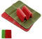 FRXAEZTG 2er Sitzkissen Outdoor Faltbar, Tragbar Wasserdichtes Sitzkissen Sitzunterlage Outdoor Kinder Sitzmatte für Outdoor Spielplatz Garten Stadion Jagd Camping Wandern Picknick (Rot+Grün)