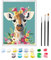 Zimrobin Peinture au Numéro Enfant 5-7 Ans - Kit d'Art Comprenant Peintures Acryliques, Cadre Photo et 3 Pinceaux, 18 x 24 cm (Cerf avec Guirlande)