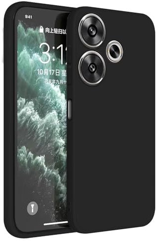 Topme Funda para Poco F6 (6.67 Inches) Carcasa Caja Case Estuche, Funda Protectora de Piel de Silicona TPU - Negro