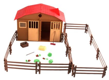 DRESSOOS 1satz Farmspielset Für Junge Mädchen Bauernhof-Modell Mit Bauernhaus Zäunen Und Zubehör Kreatives Spielzeug Für Fantasievolles Spielen Und Lernspaß Im Sandkasten Für
