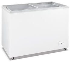 Ristoattrezzature Congelatore a pozzetto 139x68x83,2h cm 400 lt -18-22°C con ante in vetro scorrevoli