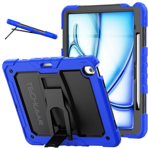 TECHGEAR ArmourShield Schutzhülle für Apple iPad Air 13 Zoll M3/M2 (2025/2024), Ganzkörper-Schutzhülle, robust, stoßfest, robust, mit klappbarem Ständer und Displayschutzfolie, für Kinder, Schulen,