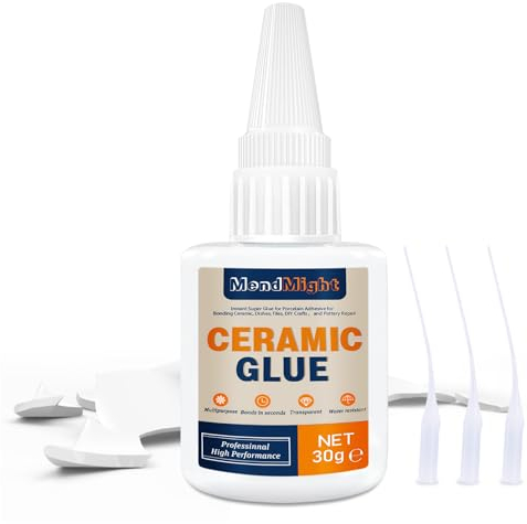 Ceramic Glue, 30g Glue for Porcelain and Pottery Repair, Instant Strong Glue for Pottery, Porcelain, Glass, Plastic, Metal, Rubber and DIY Craft