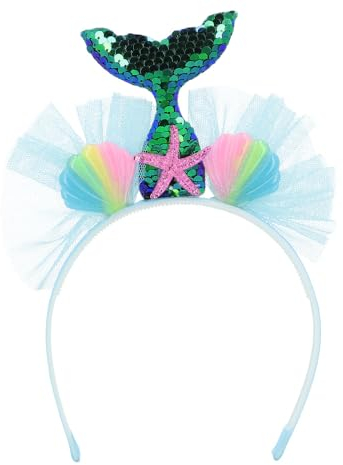 Boland 51039 - Tiara Meerjungfrau mit Pailletten, Haarreif für Erwachsene, Kopfschmuck für Kostüme oder Mottoparty