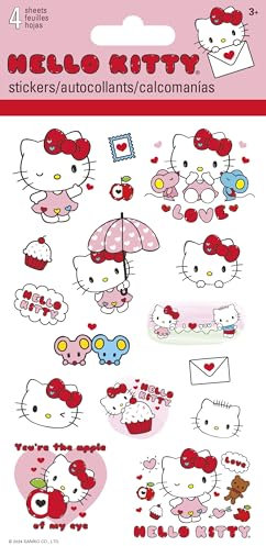 Hello Kitty 18 – Valentins-Standard-Aufkleber – 4 Bögen