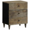 vidaXL Nachttisch Hellgrau 50x33x60 cm Massivholz Mango, Nachtschrank, Beistellschrank, Nachtkommode, Bettschrank, Beistelltisch, Nachtkonsole