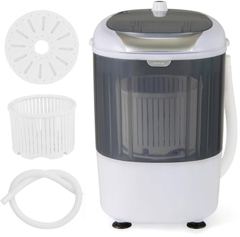 HOMFME Mini Single Tub Washing Machine, 2 in 1 Portable Washer Spin Dryer with Timing Function, Compact Wash Machines for Dorm Apartment Traveling Camping (Gray)