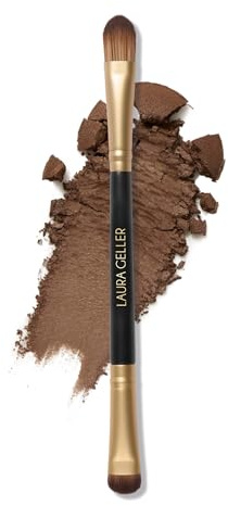 LAURA GELLER NEW YORK Dual-Ended Eyeshadow Brush - Domed Shader & Blending Brush for Baked and Pressed Eyeshadow Application - All Over Eye Makeup Brush