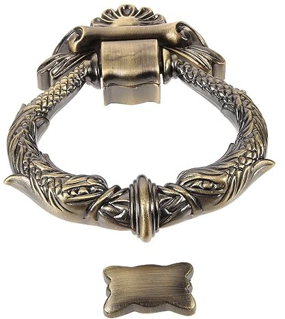 IWOWHERO Aldaba De Puerta Retro De Metal Para Puerta De Entrada Decorativa De Estilo Europeo Aldaba De Aleacion De Zinc Para Casa