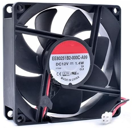 Hyyudiut Original EE80251B2-000C-A99 8cm 8025 80mm 80x80x25mm 12V 1,4W 2-Leitungs-Lüfter