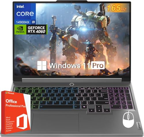 Lenovo Legion 5i Gaming Laptop, 16 IPS WQXGA 165Hz, NVIDIA RTX 4060, Intel 24-Core i9-14900HX(Up to 5.8 GHz),Office Lifetime License, 32 GB DDR5, 2 TB SSD, Bluetooth 5.2, Wi-Fi 6E, Win 11 Pro