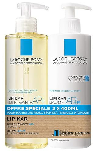 La Roche-Posay - Pack Lipikar - Huile Lavante AP+ 400 ml + Baume Relipidant 400 ml