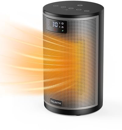 PALINTH Electric Heater 1500W Space Silent Heaters for Home Low Energy, 4 Modes Portable Ceramic Fan Heater with Thermostat, Overheat & Tip Over Protection, 8H Timer, for Bedroom Indoor Use