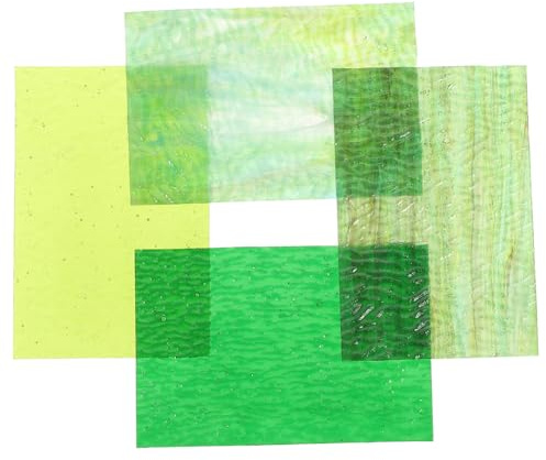 Buntglasplatten für Mosaikarbeiten und Selbstgemacht Bastelzubehör | Kathedralglas, Glas, Leicht zu Schneiden, 4 Stück-pack, Farbige Platten für Bastelprojekte