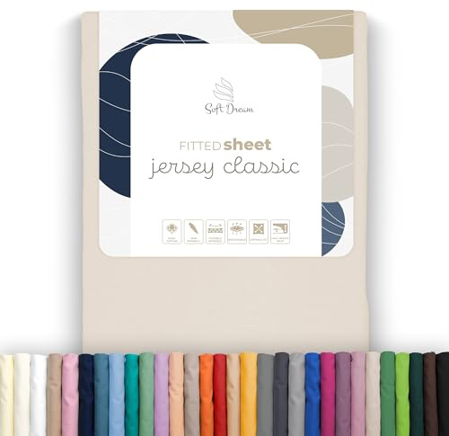 Soft Dream Spannbettlaken 160x200 cm Baumwolle Jersey | Kaschmir | Steghöhe 30 cm | 150 g/m² | gekämmte Baumwolle | OEKO-TEX Standard 100