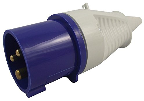 WALTHER - 16A, 230V, Cable Mount CEE Plug, 2P+E, Blue, IP44