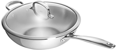 OXO Good Grips Tri-Ply Stainless Steel Pro 5QT Covered Wok with Helper Handle