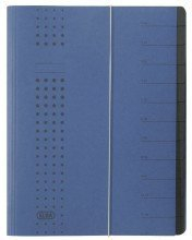Elba Ordnungsmappe chic, Karton (RC), 450 g/qm, A4, 12 F„cher, dunkelblau