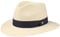 LIERYS The Sophisticated Panamahut Damen/Herren - Handmade in Ecuador - Panamastrohhut - Strohhut aus Panamastroh - Sommerhut mit Ripsband Natur-dunkelblau S (55-56 cm)