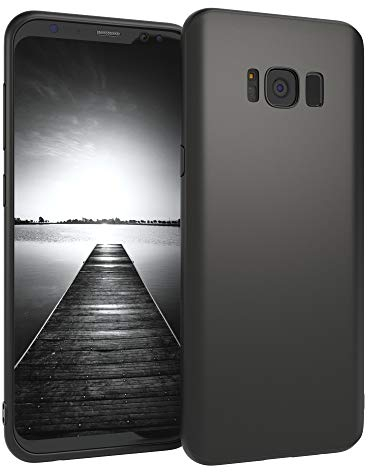 EAZY CASE Handyhülle Silikon mit Kameraschutz kompatibel mit Samsung Galaxy S8 in schwarz matt, Ultra dünn, Slimcover, Silikonhülle, Hülle, Softcase, Backcover
