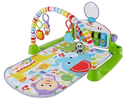 Fisher-Price Gimnasio Piano Pataditas superaprendizaje, manta de juego para bebé recién nacido (Mattel FWT12)