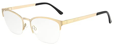 Edison & King Lesebrille Celebrity Halbrand Metallbrille mit Premiumgläsern (Gold, +1,50 dpt)