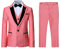 Garçon Costume 3 Pièces Classique Slim Fit Mariage Bal Tuxedo Veste Pantalon Et Gilet,Rose,12 Ans