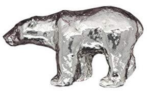 Eisbär-Figur, Eisbär, Miniatur, handgefertigt, aus feinem Zinn, von William Sturt