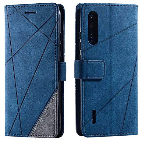 SONWO Cover per Xiaomi Mi A3, Flip Caso in PU Pelle Case Cover Portafoglio Custodia per Xiaomi Mi A3, [Kickstand] [Slot per Schede], Blu