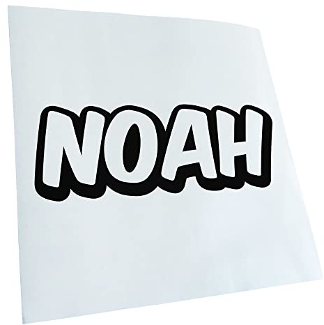 Kiwistar - Autoaufkleber - Schwarz - 40x14cm - Noah Vorname Jungen Sticker - Heckscheibe Auto Aufkleber wetterfest für Kfz LKW Mofa Truck - Sticker außen selbstklebend Tuning Zubehör für Fenster