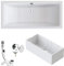 VITRA Badewanne M100 DUO Acryl Einbauwanne mit Mittelablauf 180x80cm inkl. Styroporträger/Ablaufgarnitur